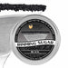 Brew Glitter black rimming sugar in a 4oz tin, shown with a cocktail glass rimmed with the sugar.