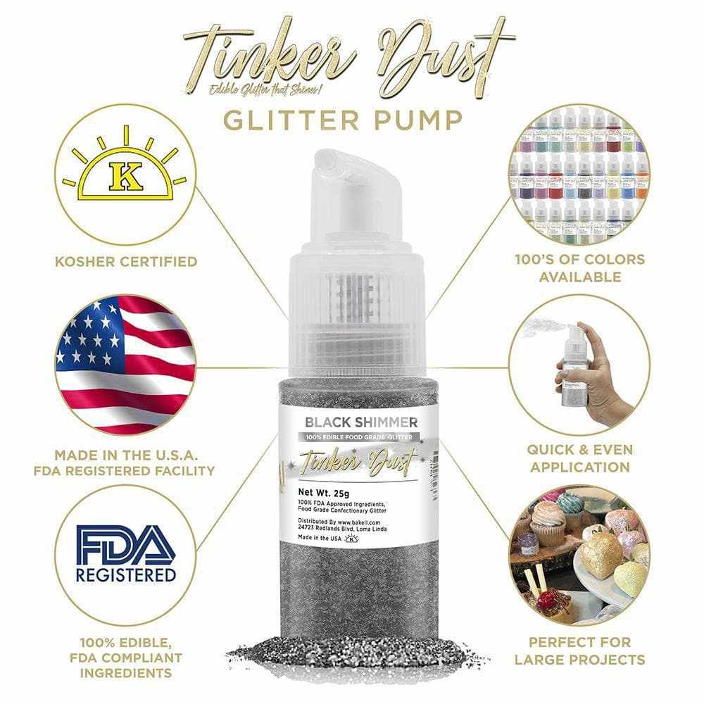 Buy Black Glitter 25g Spray Pump | Tinker Dust® | Bakell