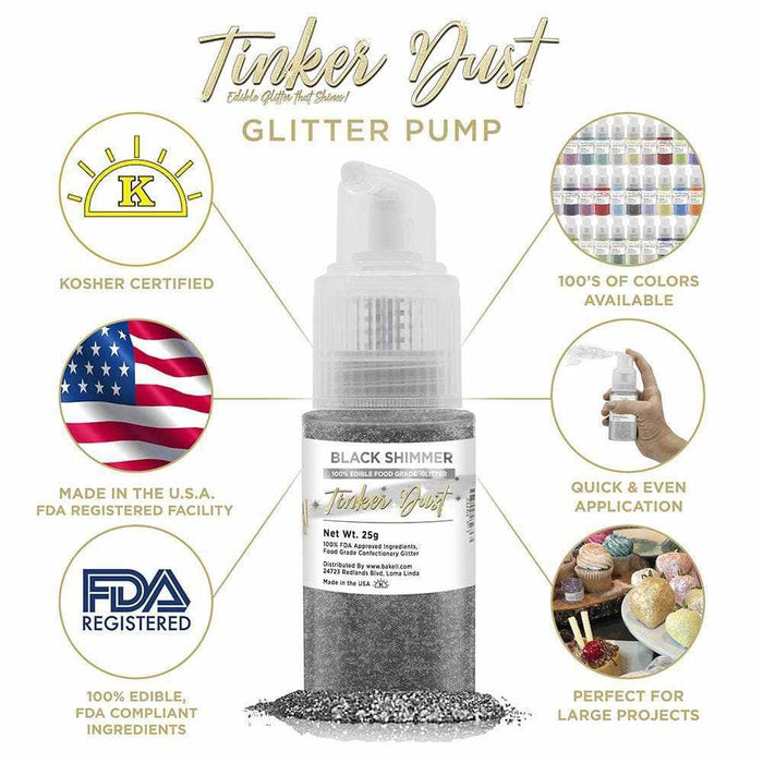 Buy Black Glitter 25g Spray Pump | Tinker Dust® | Bakell