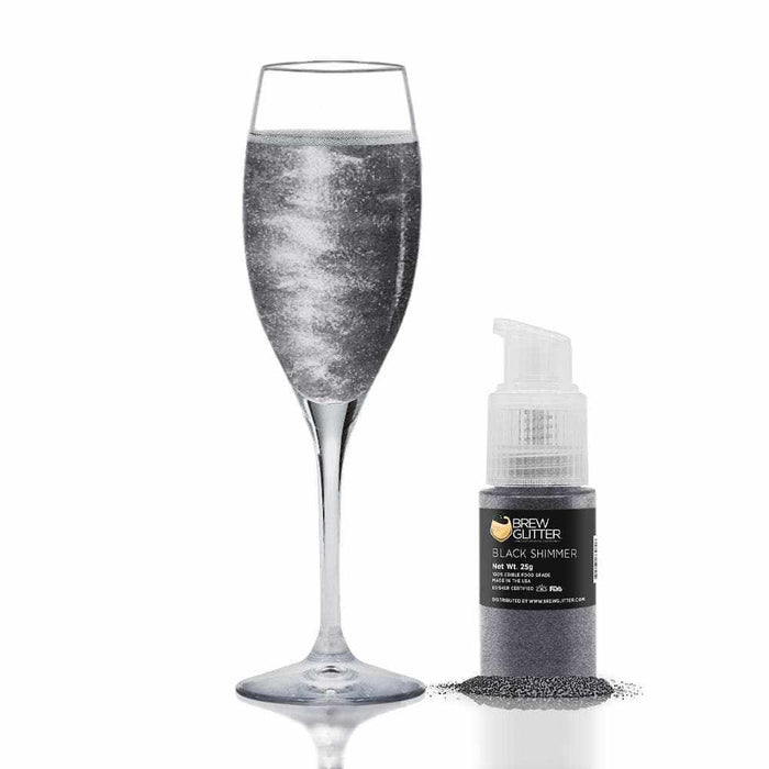 Black Shimmer Edible Glitter Spray Pump | Brew Glitter | Bakell