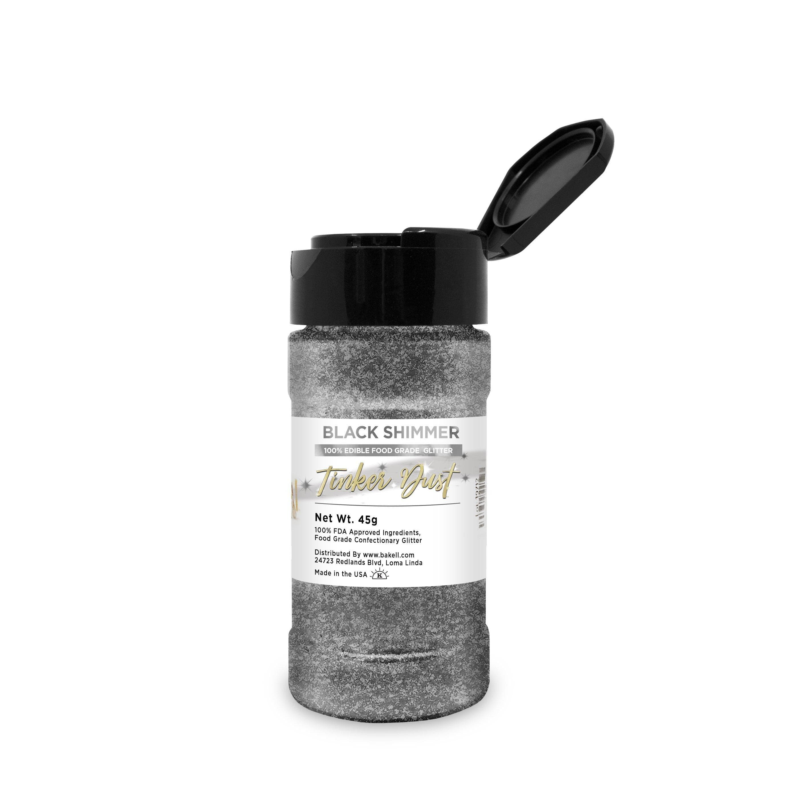 Black Edible Tinker Dust |100% Edible Black Glitter | Bakell
