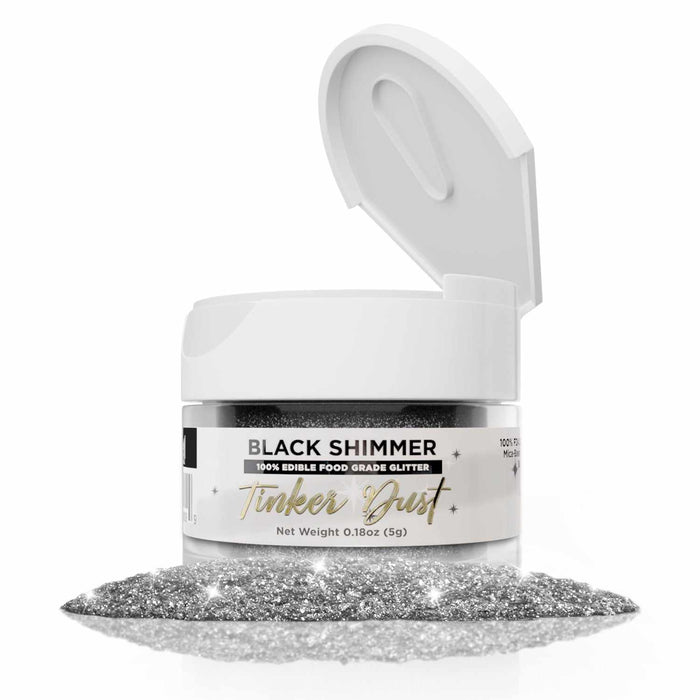 Black Edible Tinker Dust |100% Edible Black Glitter | Bakell