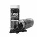 Krazy Sprinkles black spider shaped sprinkles in clear containers, one upright, one spilling.