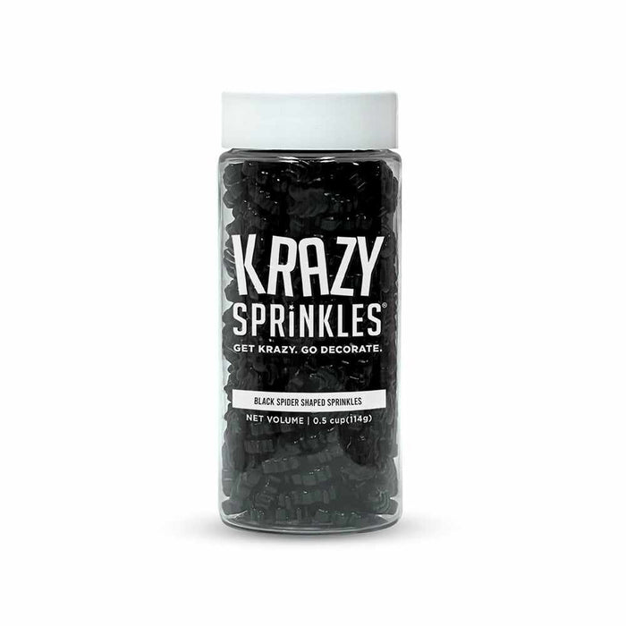 Black Spider Shaped Sprinkles Wholesale (24 units per/ case)-Wholesale_Case_Krazy Sprinkles-bakell