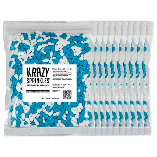 Blue and White Snowman Shapes by Krazy Sprinkles®|Wholesale Sprinkles