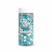 product shot of sprinkles bottle filled with blue and white baby feet decorations