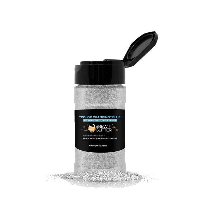 Blue Color Changing Wine & Champagne Glitter, 100% Edible Glitter | Bakell.com
