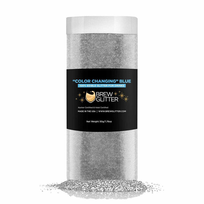 Blue Color Changing Wine & Champagne Glitter, 100% Edible Glitter | Bakell.com
