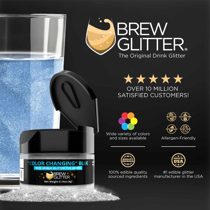 Blue Color Changing Brew Glitter® Necker | Private Label-Private Label_Brew Glitter Samples with Tags-bakell