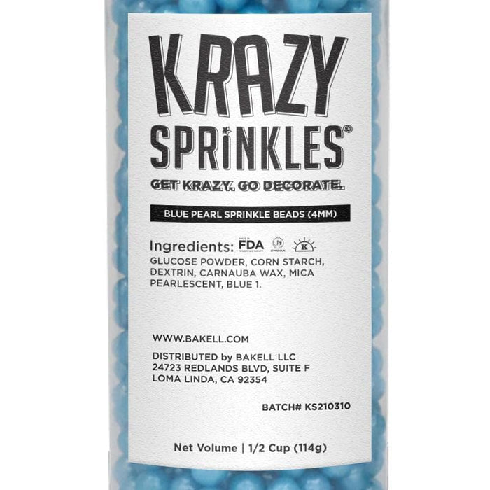 Blue Pearl 4mm Beads by Krazy Sprinkles®|Wholesale Sprinkles