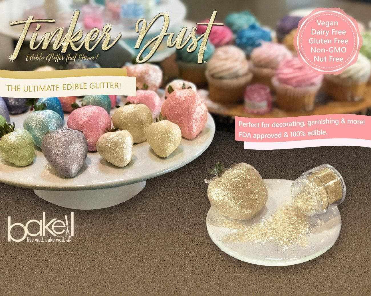 Bright Gold Edible Glitter | Tinker Dust® 5 Grams-Tinker Dust_5G_Google Feed-bakell