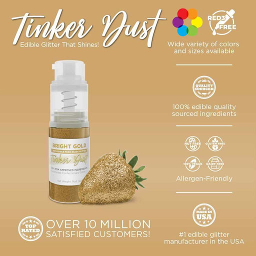 Bright Gold Tinker Dust® Glitter | 4g Spray Pump Private Label-Private Label_Tinker Dust_Mini Pump-bakell