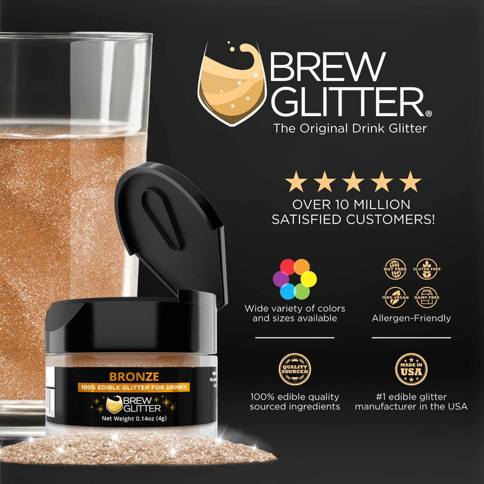 Bronze Cocktail Drink Glitter | Edible Glitter for Cocktails Drinks!