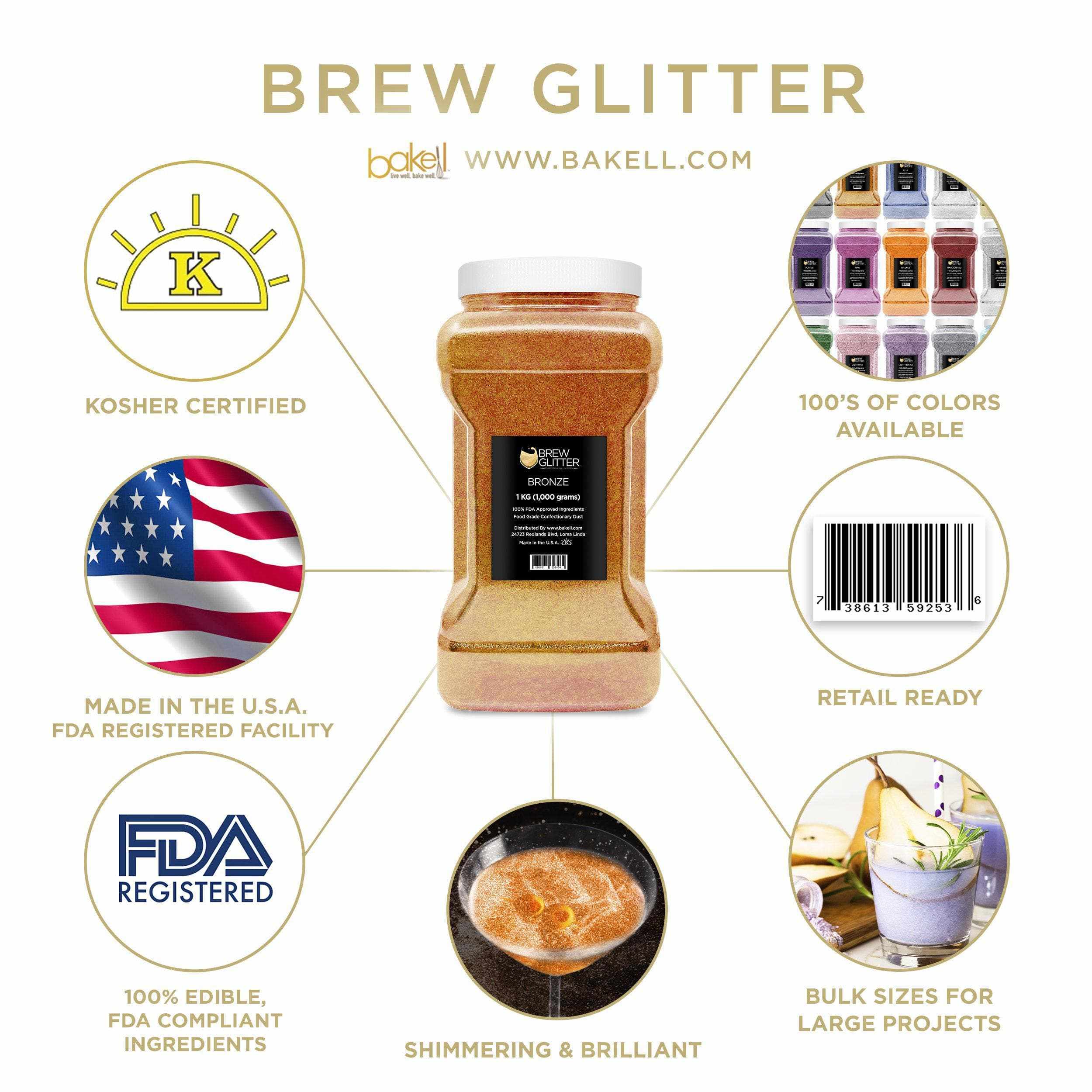 Bronze Shimmer Brew Glitter  | glitter for Drinks  | Bakell