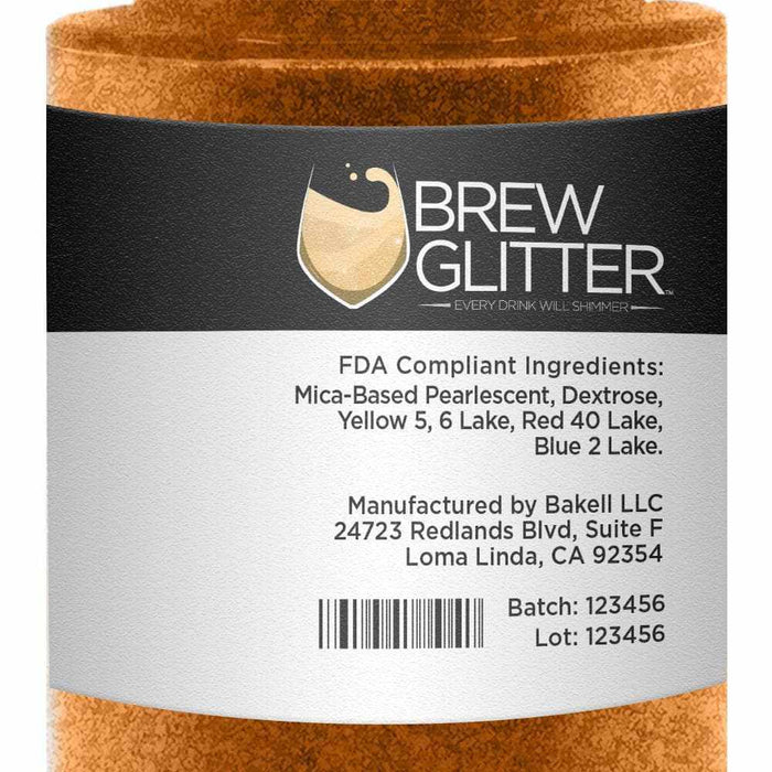Bronze Edible Glitter Beverage Dust for Drinks, Cocktails, Beer - Bakell