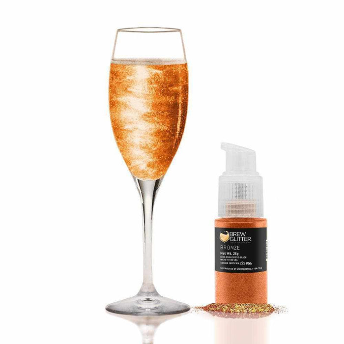 Bronze Edible Glitter Beverage Dust for Drinks, Cocktails, Beer - Bakell