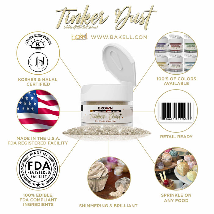 Brown Edible Glitter | Tinker Dust®-Tinker Dust-bakell