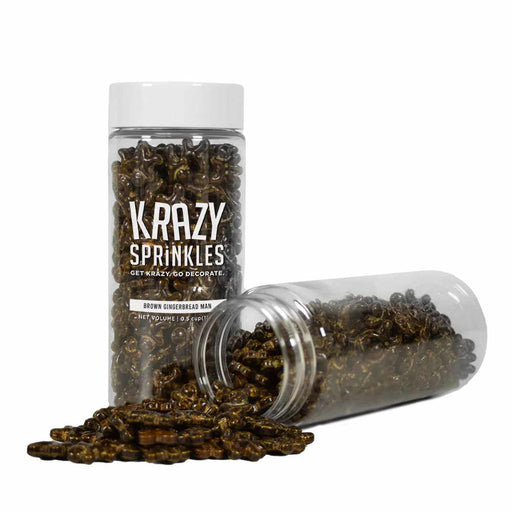 brown gingerbread man sprinkles in a jar