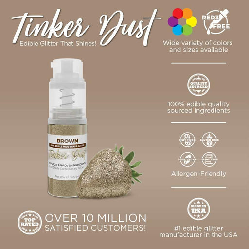 Brown Tinker Dust® Glitter | 4g Spray Pump Wholesale-Wholesale_Tinker Dust_Mini Pumps-bakell