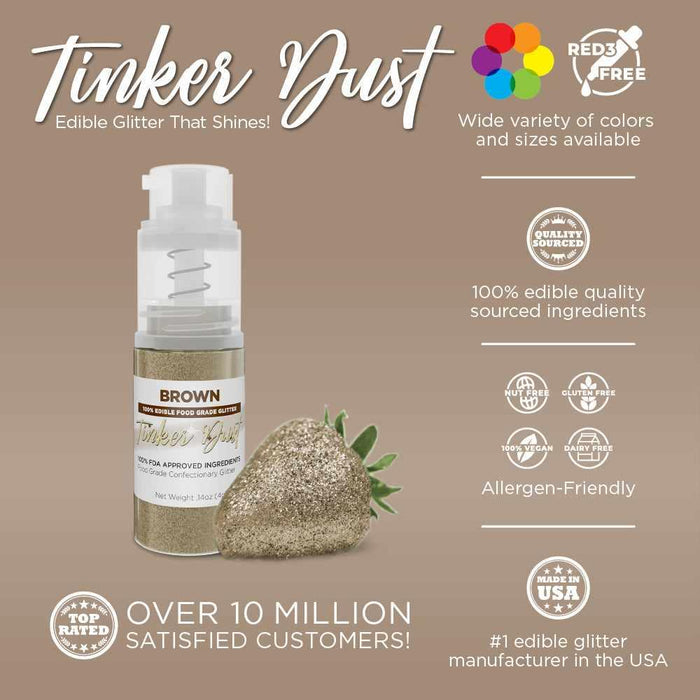 Brown Tinker Dust® Glitter | 4g Spray Pump Wholesale-Wholesale_Tinker Dust_Mini Pumps-bakell