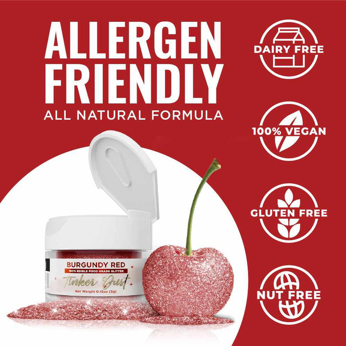 Burgundy Red Edible Glitter | Tinker Dust® 5 Grams-Google Feed_Tinker Dust-bakell