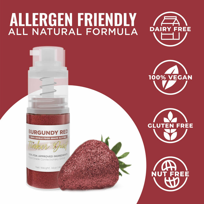 Burgundy Red Tinker Dust® Glitter | 4g Spray Pump Wholesale-Wholesale_Tinker Dust_Mini Pumps-bakell