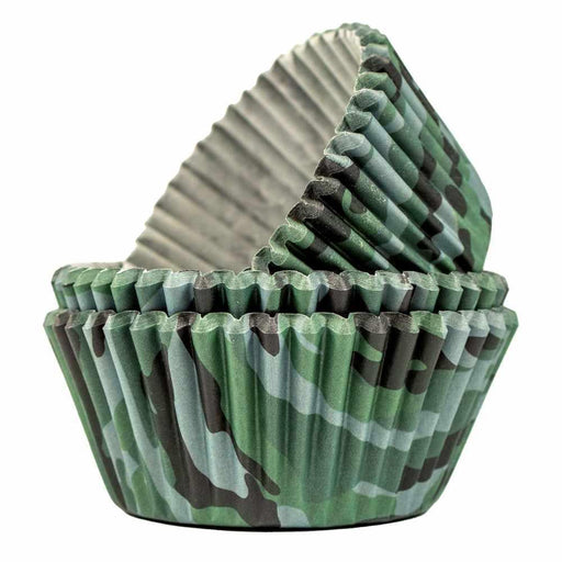 Camouflage Forest Print Standard Size Cupcake Wrappers & Liners | 25 PC Set-Google Feed_Wrappers & Liners-bakell