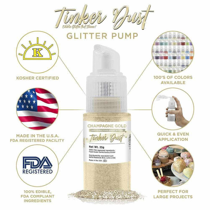 Buy Champagne Gold Glitter Spray Pump | Tinker Dust® | Bakell