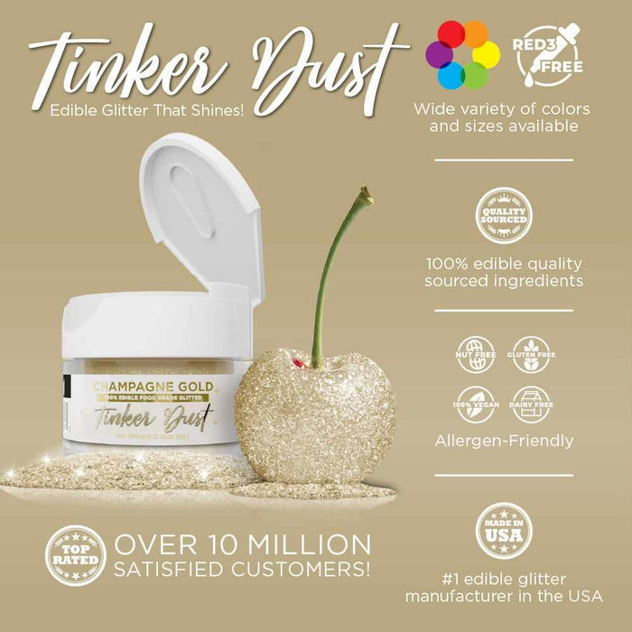 Champagne Gold Edible Glitter | Tinker Dust® 5 Grams-Google Feed_Tinker Dust-bakell