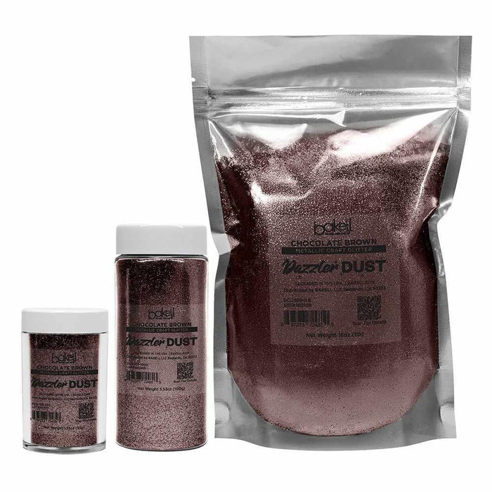 Chocolate Brown Ultrafine Metallic Craft Glitter Dazzler Dust | Premium Polyester Non-Toxic | Bakell-B2C_Dazzler Dust-bakell