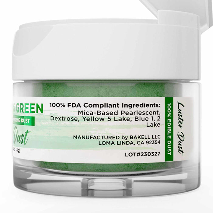 Christmas Green Luster Dust 4 Gram Jar-Luster Dust_4G_Google Feed-bakell