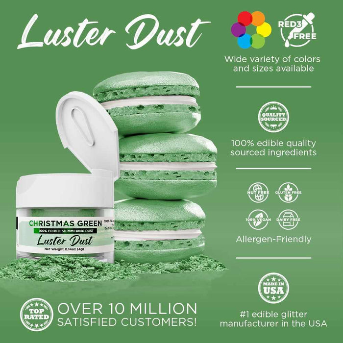 Christmas Green Luster Dust Bulk Size-Bulk_Luster Dust-bakell