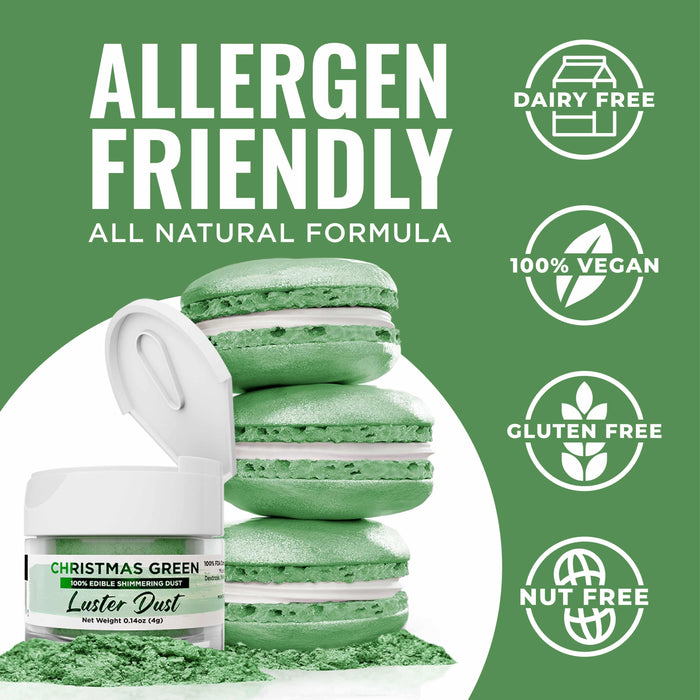 Christmas Green Luster Dust Bulk Size-Bulk_Luster Dust-bakell