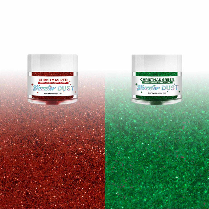 Christmas Green & Red Craft & Decorating Glitter | Dazzler Dust® 2 Jar Set, Each 5 Grams | Bakell®-B2C_Dazzler Dust-bakell