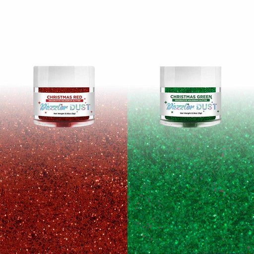 Christmas Green & Red Craft & Decorating Glitter | Dazzler Dust® 2 Jar Set, Each 5 Grams | Bakell®-B2C_Dazzler Dust-bakell