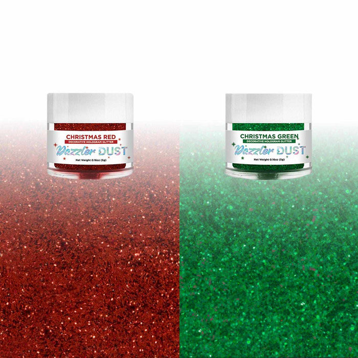 Christmas Green & Red Craft & Decorating Glitter | Dazzler Dust® 2 Jar Set, Each 5 Grams | Bakell®-B2C_Dazzler Dust-bakell