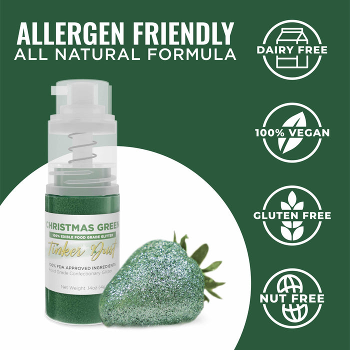 Christmas Green Tinker Dust® Glitter | 4g Spray Private Label-Private Label_Tinker Dust_Mini Pump-bakell