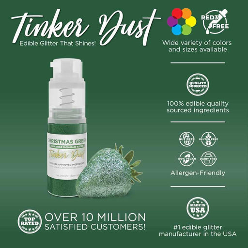 Christmas Green Tinker Dust® Glitter | 4g Spray Pump Wholesale-Wholesale_Tinker Dust_Mini Pumps-bakell