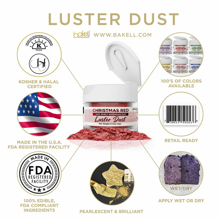 Christmas Red Luster Dust 4 Gram Jar-Luster Dust_4G_Google Feed-bakell