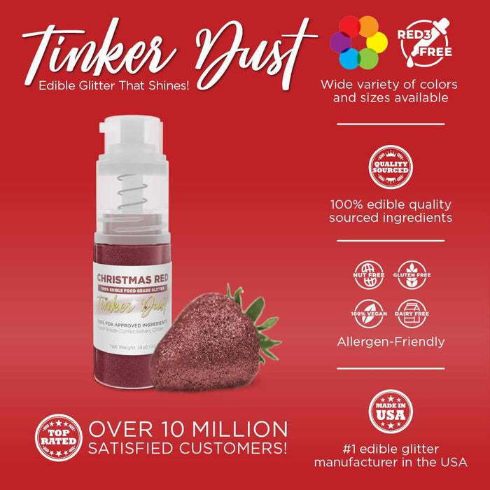 Christmas Red Tinker Dust® Glitter | 4g Spray Pump Private Label-Private Label_Tinker Dust_Mini Pump-bakell