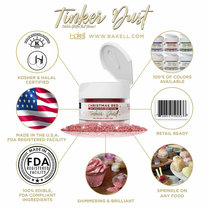 Christmas Red Tinker Dust Glitter Wholesale | Bakell