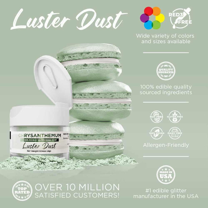 Chrysanthemum Green Luster Dust 4 Gram Jar-Google Feed_Luster Dust-bakell