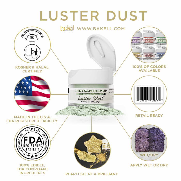 Chrysanthemum Green Luster Dust 4 Gram Jar-Luster Dust_4G_Google Feed-bakell