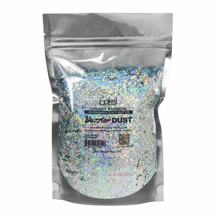 Chunky Rainbow Hexagon Mix Holographic Craft Glitter Dazzler Dust | Premium Polyester Non-Toxic | Bakell-B2C_Dazzler Dust-bakell