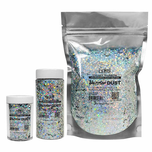 Chunky Rainbow Hexagon Mix Holographic Craft Glitter Dazzler Dust | Premium Polyester Non-Toxic | Bakell-B2C_Dazzler Dust-bakell