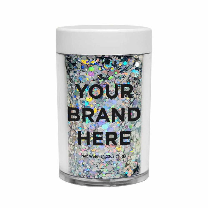 Chunky Rainbow Holographic Hexagon Mix Craft Glitter Dazzler Dust | Private Label | Premium Polyester Non-Toxic | Bakell-Private Label_Dazzler Dust-bakell