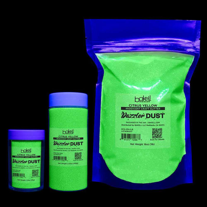 Citrus Yellow Ultrafine Iridescent Craft Glitter Dazzler Dust | Premium Polyester Non-Toxic | Bakell-B2C_Dazzler Dust-bakell