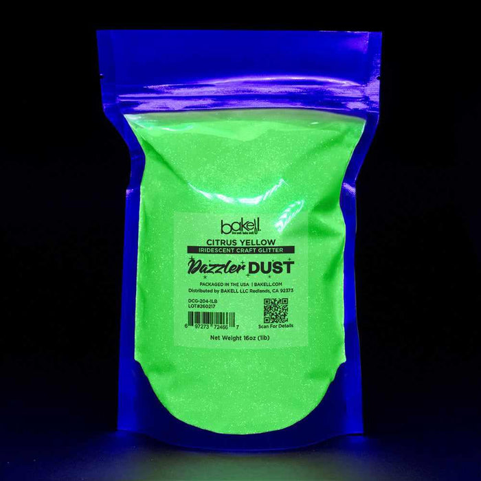Citrus Yellow Ultrafine Iridescent Craft Glitter Dazzler Dust | Premium Polyester Non-Toxic | Bakell-B2C_Dazzler Dust-bakell