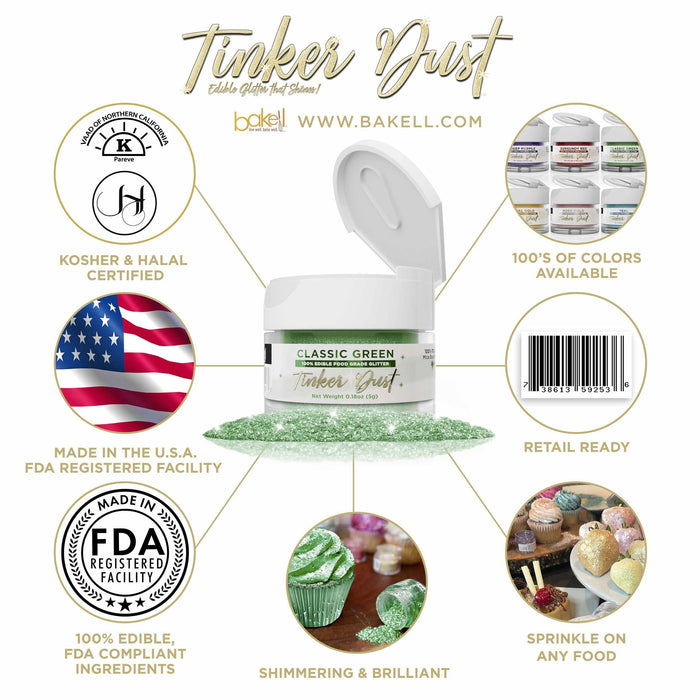 Classic Green Edible Glitter | Tinker Dust® 5 Grams-Tinker Dust_5G_Google Feed-bakell