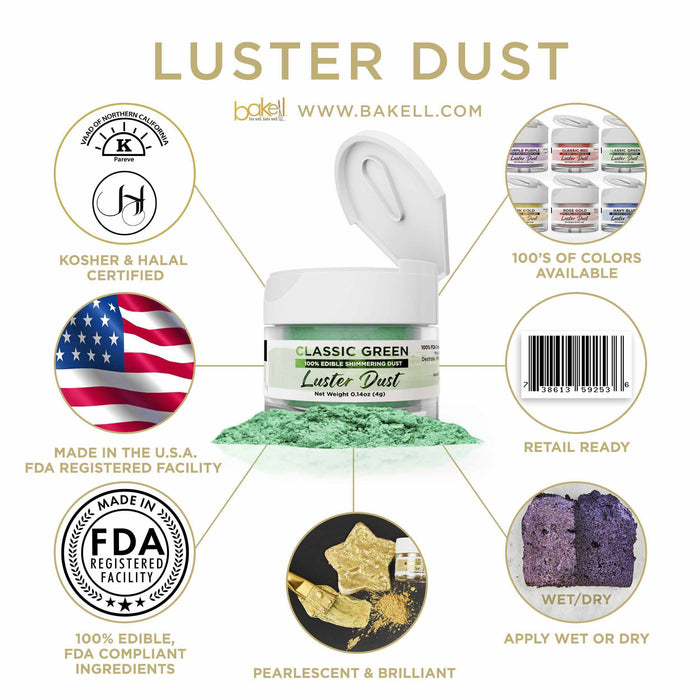 Green Edible Luster Dust & Edible Paint | Bakell